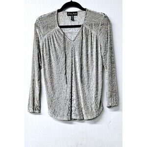 GRETTY ZUEGER SIlver Layer Silk Blend Long Sleeve Pullover Women Shirt (S)